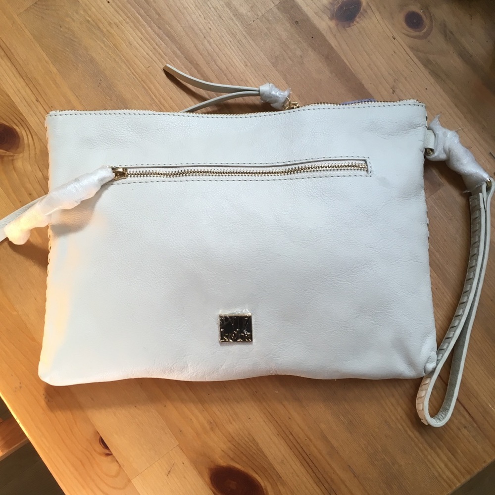 Kooba White leather clutch bag
